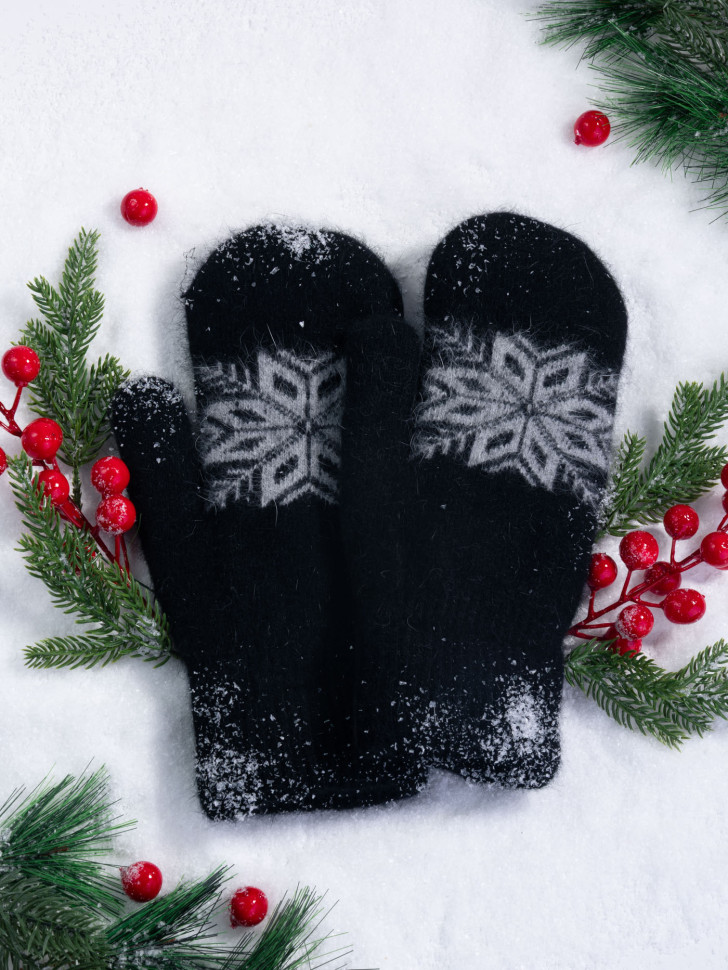 Варежки женские Корона 3046 черные Варежки женские Корона 3046 черные