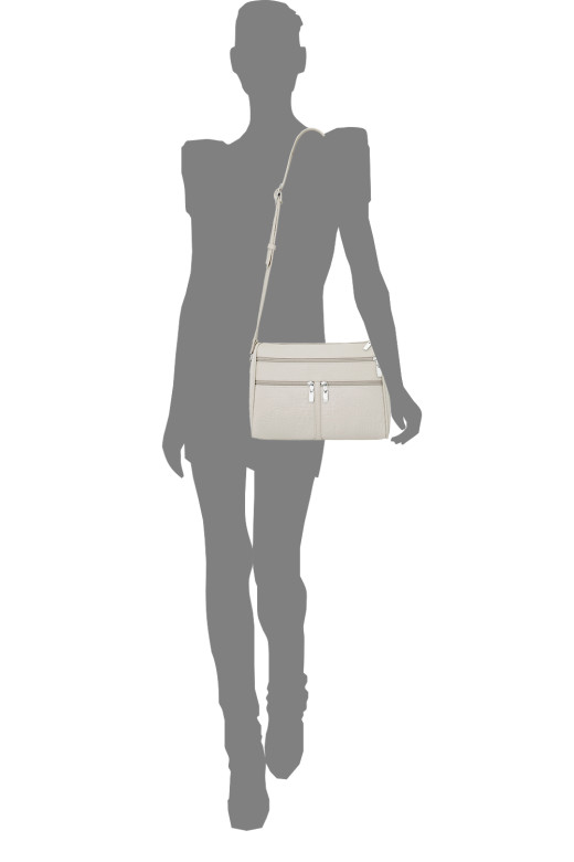 Сумка женская Protege, Ц-312 бежевая рептилия+флотер