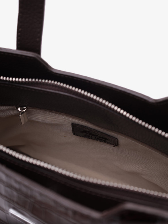 Сумка женская Karya 2390 тёмно-коричневый крокодил