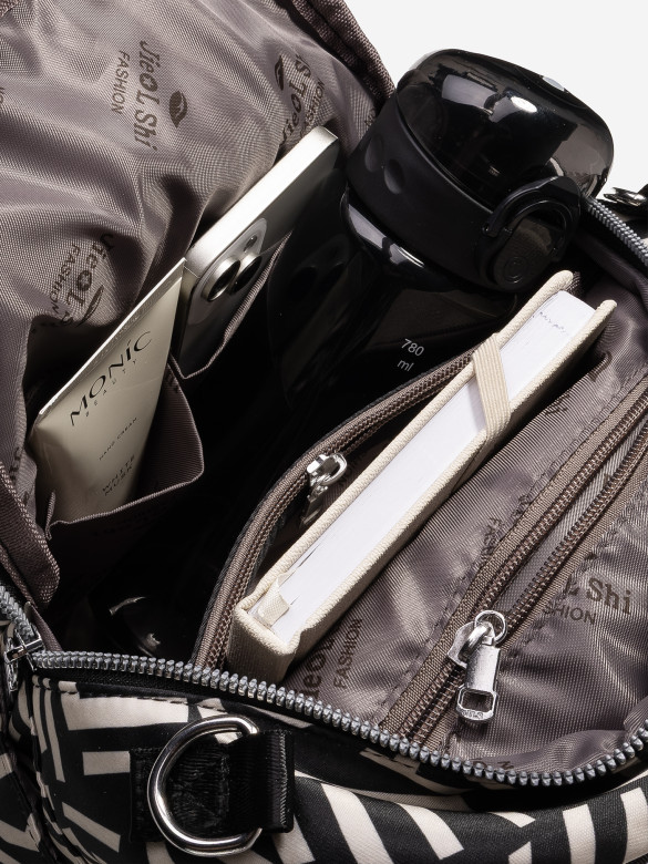 Сумка-рюкзак Jielshi 5228 бежево-чёрная