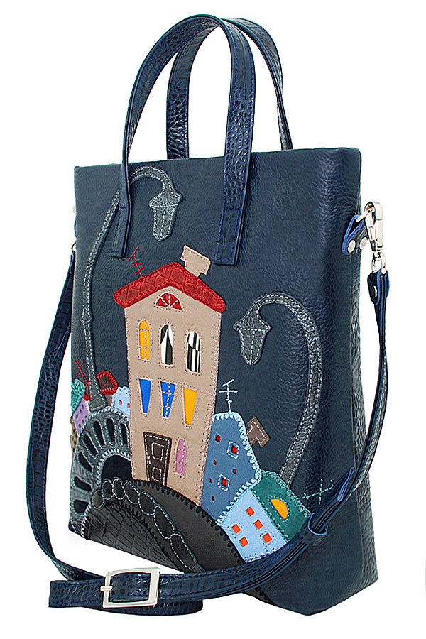 Сумка женская Protege, ДС-220-209 Город №23 синяя рептилия Сумка женская Protege, ДС-220-209 Город №23 синяя рептилия