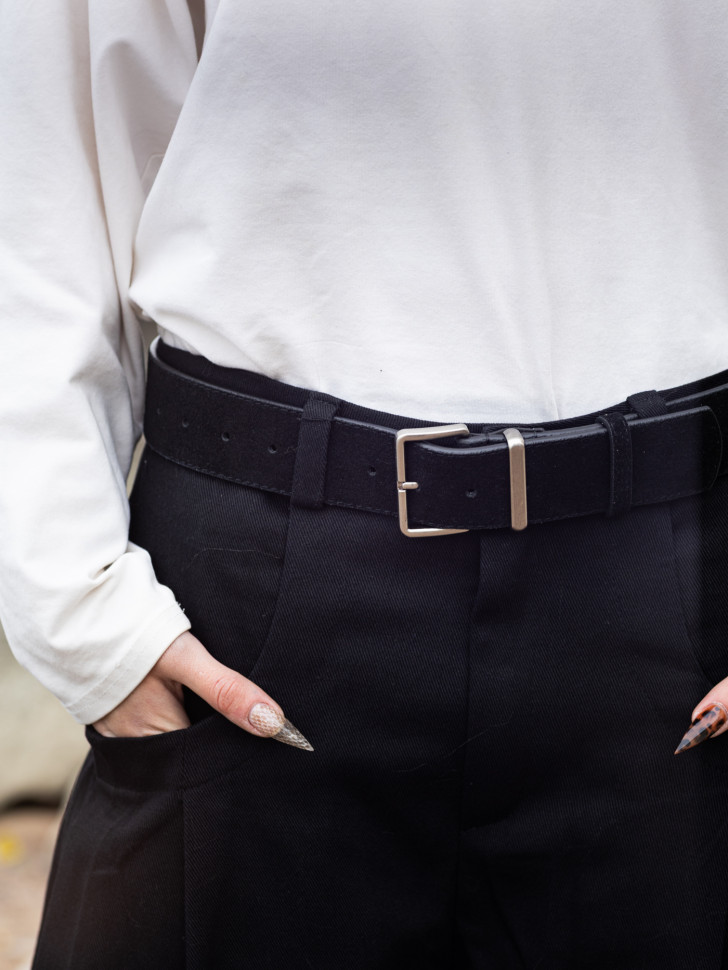 Ремень женский T.I.A. 45 замша чёрный Ремень женский T.I.A. 45 замша чёрный