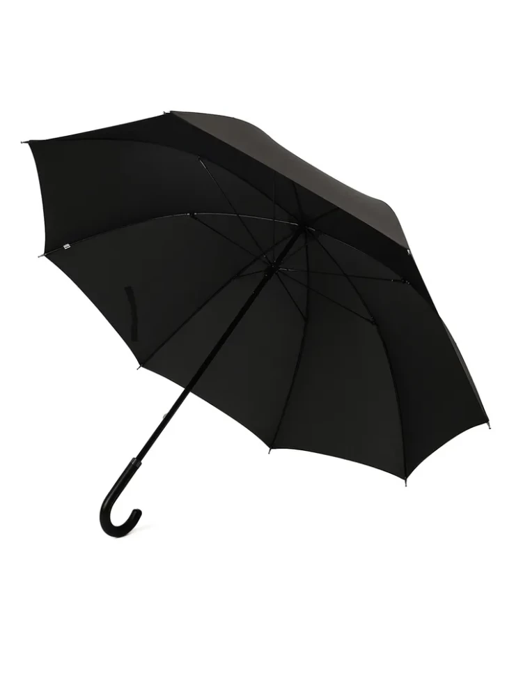 Зонт-трость мужской Три Слона 2775, 8 спиц, ручка крюк кожа