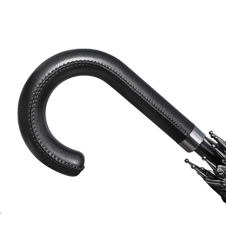 Зонт-трость мужской Три Слона 2775, 8 спиц, ручка крюк кожа