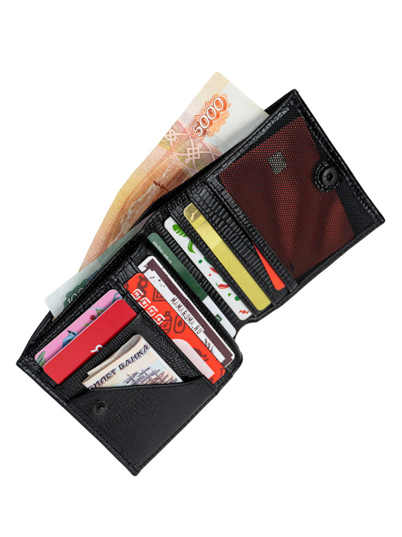 Портмоне женское PerFetto, Flori ПЖ-464-3210 ВАРАН чёрное