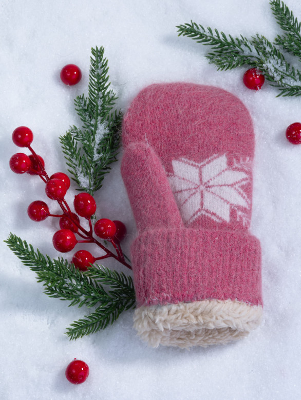 Варежки женские Корона 3046 т.розовые Варежки женские Корона 3046 т.розовые