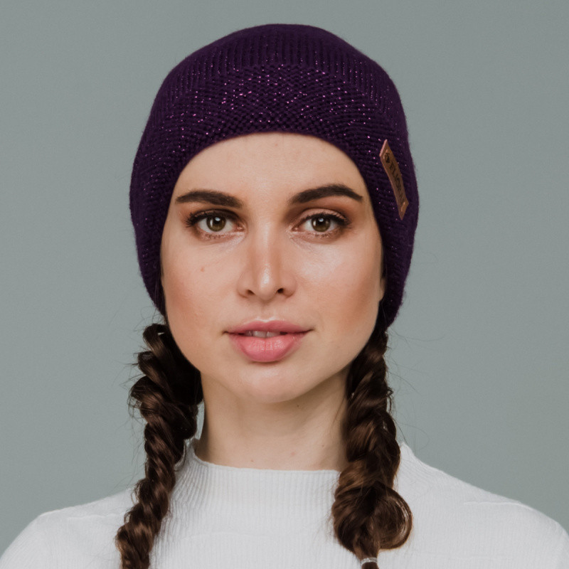 Шапка женская Flioraj 347FJ темно-лиловая Шапка женская Flioraj 347FJ темно-лиловая